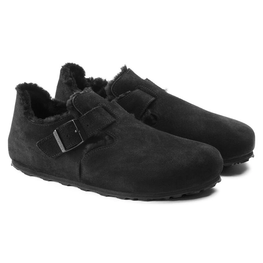 Hot Sale 🔔 Birkenstock London Suede Leather Shearling Black 👏 6 Hot Sale 🔔 Birkenstock London Suede Leather Shearling Black 👏 - Image 6