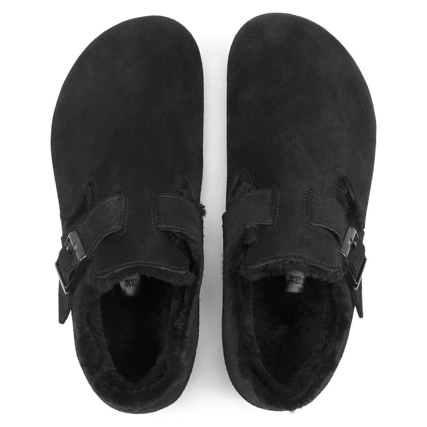 Hot Sale 🔔 Birkenstock London Suede Leather Shearling Black 👏 5 Hot Sale 🔔 Birkenstock London Suede Leather Shearling Black 👏 - Image 5