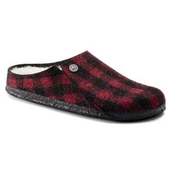 Promo 💯 Birkenstock Zermatt Wool Felt Plaid Red 🎁