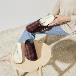 Promo 💯 Birkenstock Zermatt Wool Felt Plaid Red 🎁 -Men Shoes Store 1017544 detail 8