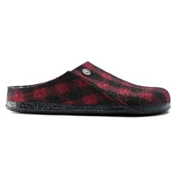 Promo 💯 Birkenstock Zermatt Wool Felt Plaid Red 🎁 -Men Shoes Store 1017544 side