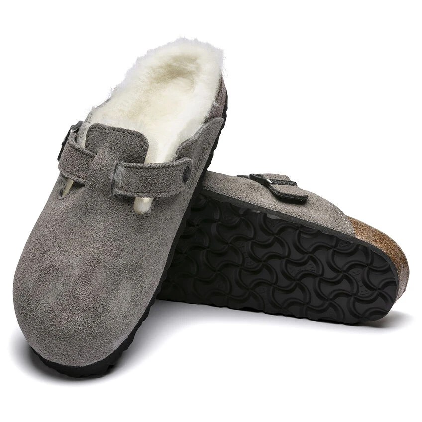 Wholesale 💯 Birkenstock Boston Shearling Suede Leather Stone Coin 😍 4 Wholesale 💯 Birkenstock Boston Shearling Suede Leather Stone Coin 😍 - Image 4