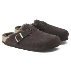 Wholesale 🛒 Birkenstock Boston Shearling Suede Leather Mocha ⌛ -Men Shoes Store 1020529 pair