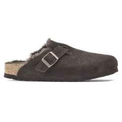 Wholesale 🛒 Birkenstock Boston Shearling Suede Leather Mocha ⌛ -Men Shoes Store 1020529 side