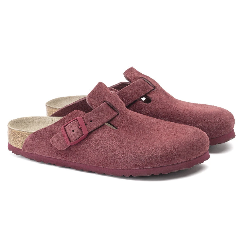 Boston Suede Leather Buy 🤩 Birkenstock Boston Suede Leather Maroon ⭐ -Men Shoes Store 1020534 pair