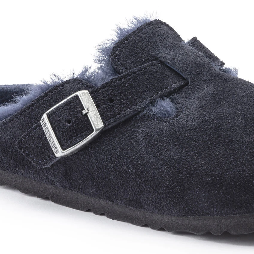 Boston Shearling Suede Leather Budget ๐ Birkenstock Boston Shearling Suede Leather Midnight ๐ -Men Shoes Store 1020584 detail 1