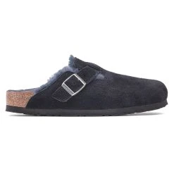 Budget ๐ Birkenstock Boston Shearling Suede Leather Midnight ๐ 7 Budget ๐ Birkenstock Boston Shearling Suede Leather Midnight ๐ -Men Shoes Store 1020584 side