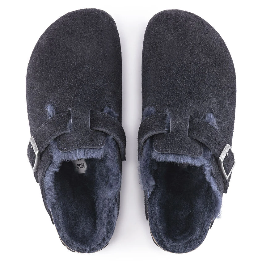 Boston Shearling Suede Leather Budget ๐ Birkenstock Boston Shearling Suede Leather Midnight ๐ -Men Shoes Store 1020584 top