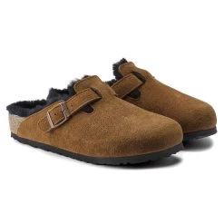Brand new 👏 Birkenstock Boston Shearling Suede Leather Mink ⭐ -Men Shoes Store 1020896 pair