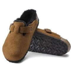 Brand new 👏 Birkenstock Boston Shearling Suede Leather Mink ⭐ -Men Shoes Store 1020896 sole