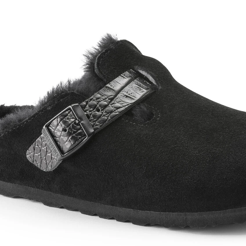 Boston Shearling Suede Leather Cheap π Birkenstock Boston Shearling Suede Leather Black β -Men Shoes Store 1021009 detail 1