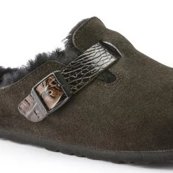 Promo 🤩 Birkenstock Boston Shearling Suede Leather Mocha/Black 🤩 -Men Shoes Store 1021094 detail 1