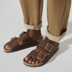 Coupon 🌟 Birkenstock Arizona Natural Leather Roast ⌛ -Men Shoes Store 1022605 f closeup m