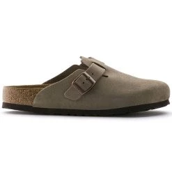 Outlet 🔥 Birkenstock Boston Suede Leather Taupe 🤩 -Men Shoes Store 560771 side