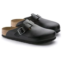 Best deal 🛒 Birkenstock Boston Smooth Leather Amalfi Black 🔔 -Men Shoes Store 59831 pair