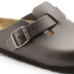 Deals 👍 Birkenstock Boston Natural Leather Dark Brown ⭐ -Men Shoes Store 60103 detail 1