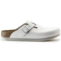 Budget ⭐ Birkenstock Boston Natural Leather White 🥰 -Men Shoes Store 60136 side