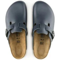 Coupon ✨ Birkenstock Boston Natural Leather Blue ⌛ -Men Shoes Store 60153 top